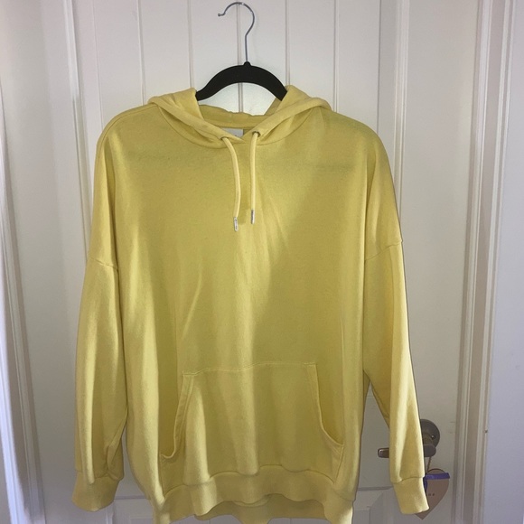 Monki Bright Yellow Oversized Hoodie - Picture 2 of 3